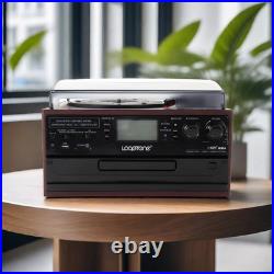 10 in 1 Bluetooth Turntable, 3 Speed Vinyl Record Player, CD Cassette Player Bl