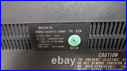1973 Sony TC-224 Vintage 70s Japan World Model Tape Recorder Working with Case