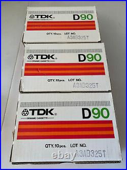 1982 Vintage TDK D-90 High Output Normal Bias Cassette Tape 3 Sealed Boxes