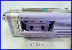80's Vintage AM/FM Radio Cassette Recorder Sharp QT-5 (L) Lavender Purple
