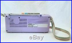 80's Vintage AM/FM Radio Cassette Recorder Sharp QT-5 (L) Lavender Purple