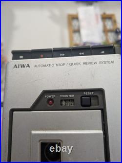 AIWA Cassette Recorder TP-20 Silver Vintage Retro Automatic Stop Made in Japan