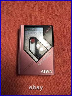 AIWA HS-J8 stereo radio cassette recorder Japan TV AM FM REVERSE PINK! VINTAGE