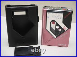 AIWA HS-J8 stereo radio cassette recorder Japan TV AM FM REVERSE PINK! VINTAGE