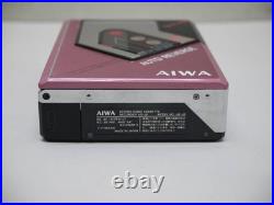 AIWA HS-J8 stereo radio cassette recorder Japan TV AM FM REVERSE PINK! VINTAGE