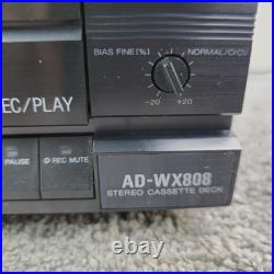 Aiwa AD-WX808 Dual Cassette Deck DBX Amorphous Head Recorder Dub VIntage Works