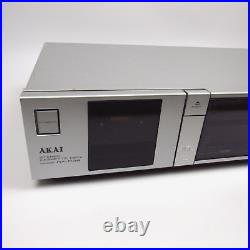 Akai KX-R44 Stereo Cassette Tape Deck Recorder Silver Vintage TESTED