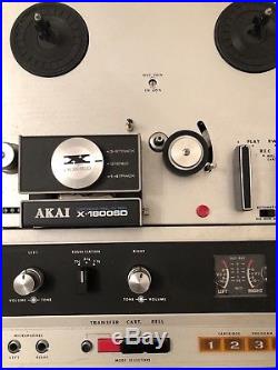Akai X-1800-SD Vintage Reel to Reel Cassette Player Recorder With Cover Tested
