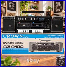 CROWN BOOMBOX? RaRe? Original Box Vintage Cassette Recorder