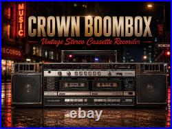 CROWN BOOMBOX? RaRe? Vintage Stereo Cassette Recorder