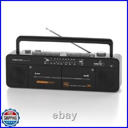 Cassette Tape Player with Stereo Sound, Dual Tape Decks, 3-Band R