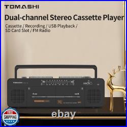 Cassette Tape Player with Stereo Sound, Dual Tape Decks, 3-Band R