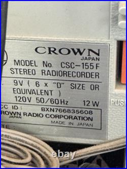 Crown Stereo Cassette Radio Recorder Model CSC-155 F WORKS