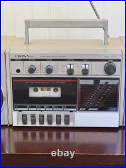 Crown Stereo Cassette Radio Recorder Model CSC-155 F WORKS