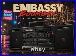 EMBASSY BOOMBOX? RaRe? Vintage Stereo Cassette Recorder