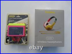 Electro Brand Stereo Cassette Player 2100 Neon Pink Yellow Portable Vintage
