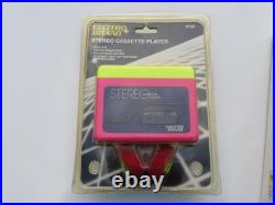 Electro Brand Stereo Cassette Player 2100 Neon Pink Yellow Portable Vintage