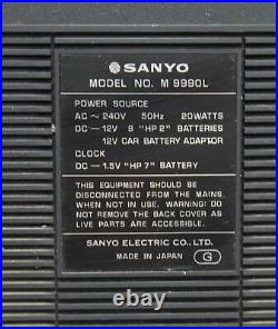 FAULTY SANYO M9990L Vintage Boombox Ghetto Blaster AM/FM Cassette Recorder