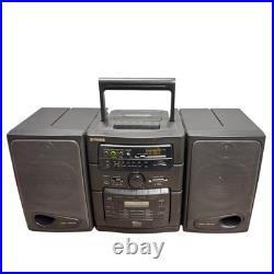 Fisher Stereo Boombox Cassette 6 Disc CD Radio Vintage PH-D650 Works See Video