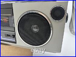 Goldstar TSR-571 Stereo Radio Cassette Recorder Vintage Silver Boombox READ