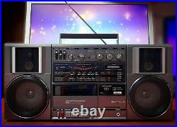 HITACHI TRK-9100W? RaRe? Vintage Cassette Radio EQ Boombox