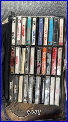 Huge Vintage Cassette Tape Lot 75+ Rock Metal Country + GE Cassette Recorder