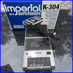 Imperial by SuperScope K-304 Portable Cassette Recorder Player Vintage with Box