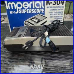 Imperial by SuperScope K-304 Portable Cassette Recorder Player Vintage with Box