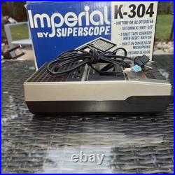 Imperial by SuperScope K-304 Portable Cassette Recorder Player Vintage with Box