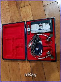 JVC MQ-5K Micro Cassette Recorder Stereo withmicrophone & Case Rare Vintage 80's