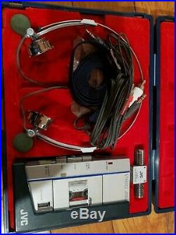 JVC MQ-5K Micro Cassette Recorder Stereo withmicrophone & Case Rare Vintage 80's