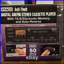 Kraco Model KF-1105 AntiTheft Digital AM/FM Stereo Cassette Player Vintage Radio