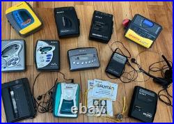LARGE Lot 9 Vintage Vtg Sony Cassette Recorders WALKMANS PLUS MORE. 11 Total