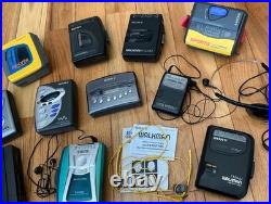 LARGE Lot 9 Vintage Vtg Sony Cassette Recorders WALKMANS PLUS MORE. 11 Total