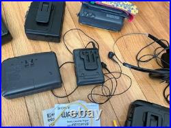 LARGE Lot 9 Vintage Vtg Sony Cassette Recorders WALKMANS PLUS MORE. 11 Total