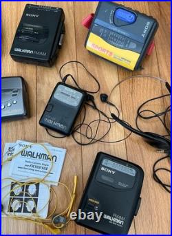 LARGE Lot 9 Vintage Vtg Sony Cassette Recorders WALKMANS PLUS MORE. 11 Total