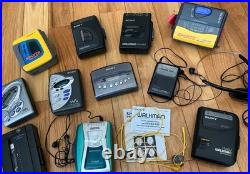 LARGE Lot 9 Vintage Vtg Sony Cassette Recorders WALKMANS PLUS MORE. 11 Total