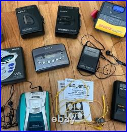 LARGE Lot 9 Vintage Vtg Sony Cassette Recorders WALKMANS PLUS MORE. 11 Total