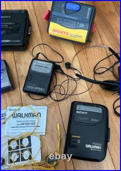 LARGE Lot 9 Vintage Vtg Sony Cassette Recorders WALKMANS PLUS MORE. 11 Total