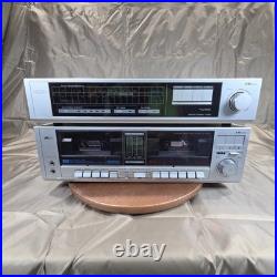 LXI Series AM FM Stereo Tuner and Dual Cassette Deck Stack Silver Vintage Audio
