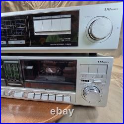 LXI Series AM FM Stereo Tuner and Dual Cassette Deck Stack Silver Vintage Audio