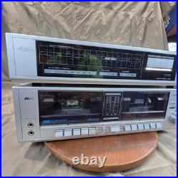 LXI Series AM FM Stereo Tuner and Dual Cassette Deck Stack Silver Vintage Audio