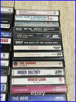 Lot 50 Vintage Cassette Tapes Mostly Rock Chicago Stones Cars Doors Pink Floyd