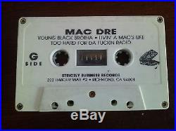 Mac. Dre. Strictly Business Records Cassette tape. 80's. WOW RARE. VINTAGE HIP HOP