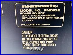 Marantz PMD221 Pro Portable Field Cassette Tape Recorder Vtg 3 Head Japan W Case