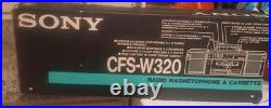 NEW OLD STOCK! VINTAGE RARE SONY CFS-W320 AM/FM Double Cassette Recorder Boombox