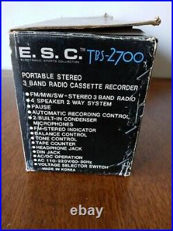 NEW Vintage Electronic Sports Collection Radio Cassette Player/Recorder TBS-2700