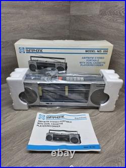 NEW Vtg Symphonic Stereo Radio Dual Cassette Recorder AM/FM Boombox Model 550