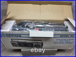NEW Vtg Symphonic Stereo Radio Dual Cassette Recorder AM/FM Boombox Model 550