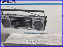 NEW Vtg Symphonic Stereo Radio Dual Cassette Recorder AM/FM Boombox Model 550